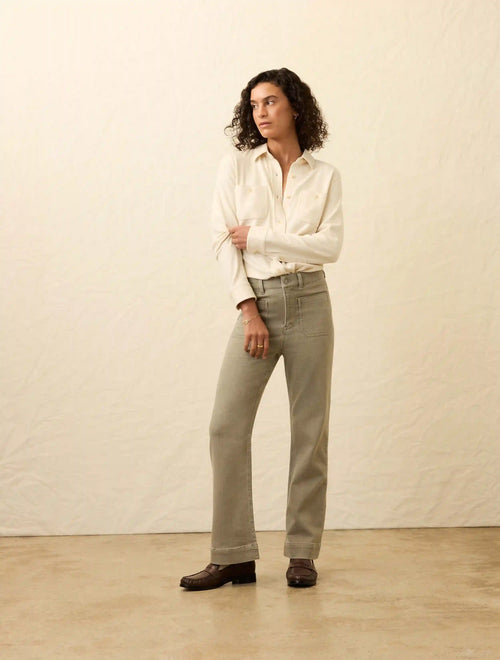 Stretch Terry Patch Pocket Ankle Pant - Coastal Sage