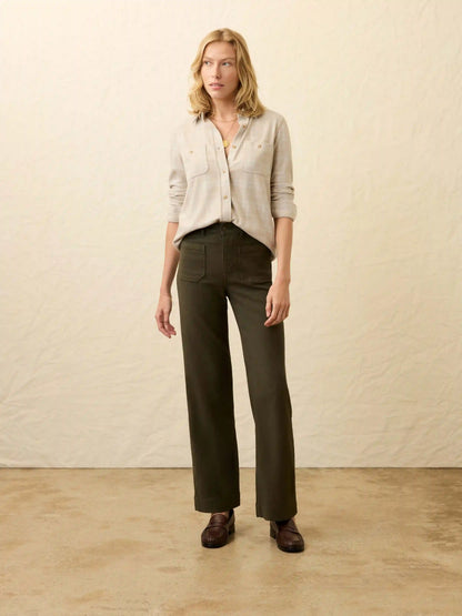 Stretch Terry Patch Pocket Pant - Forest Olive