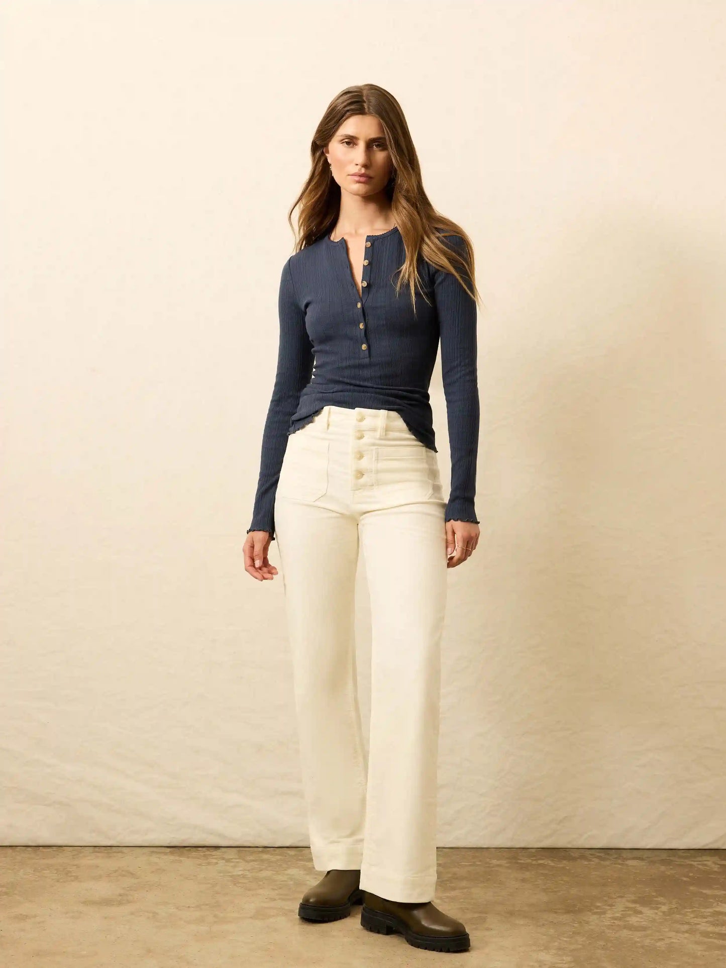 Paradise Pointelle Henley - Blue Nights