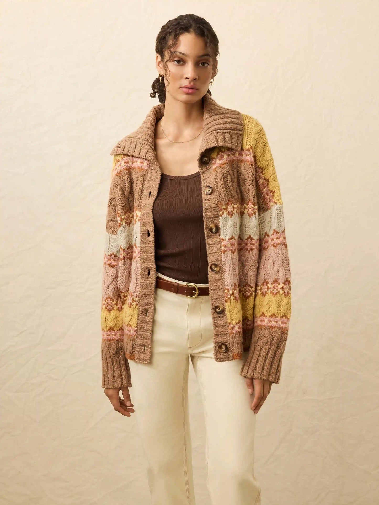 Highland Fairisle Cardigan - Lakeside Fairisle Haze