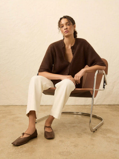 Apres Alpaca Cardigan - Walnut Brown