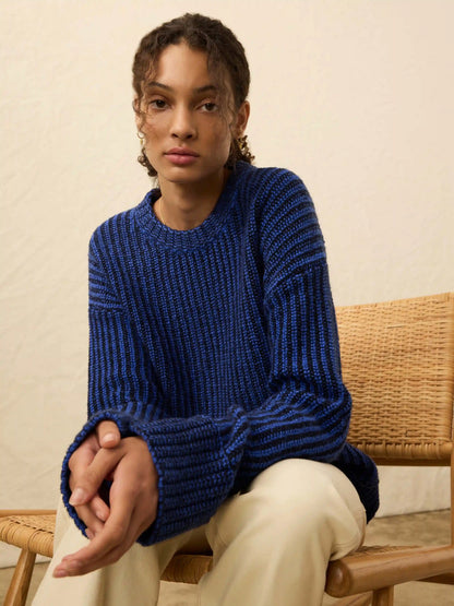 Heirloom Cotton  Relaxed Crew - Snorkel Stripe