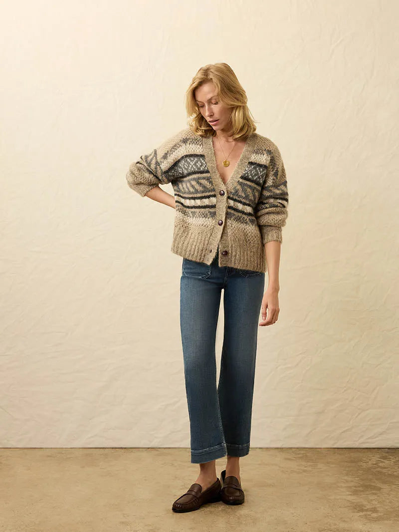 Snow Ridge Fairisle Cardigan - Cabin Heather