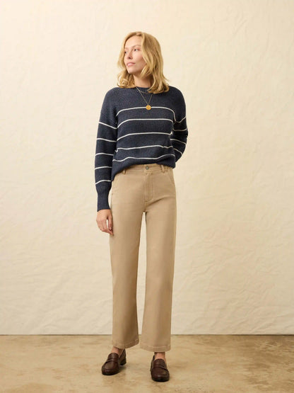 Sunwashed Fisherman Sweater - Water Mill Stripe