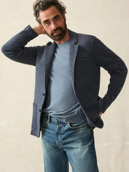 Inlet Knit Blazer (Short) - Deep Navy Melange