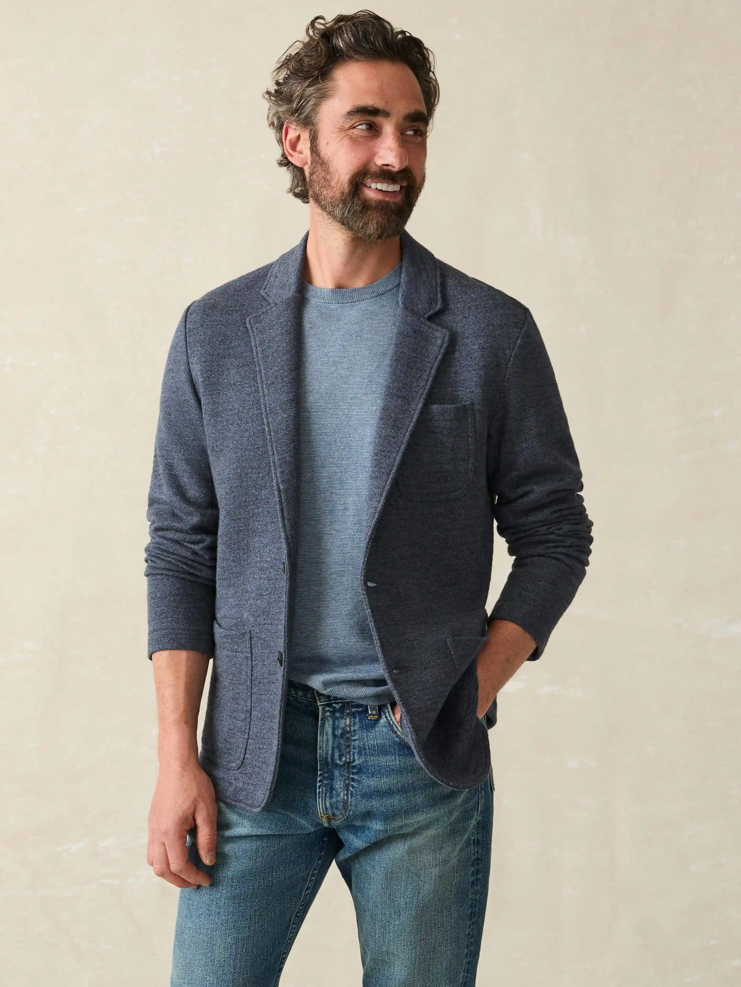 Inlet Knit Blazer (Tall) - Deep Navy Melange