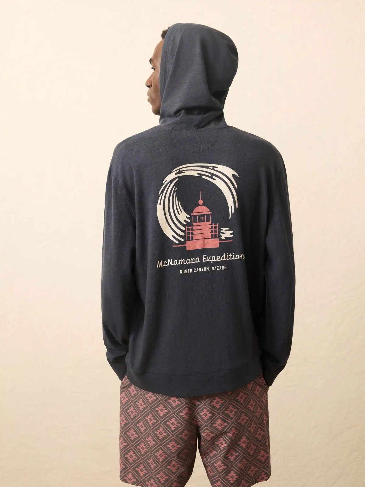 Nazare Sunwashed Slub Hoodie - Blue Nights