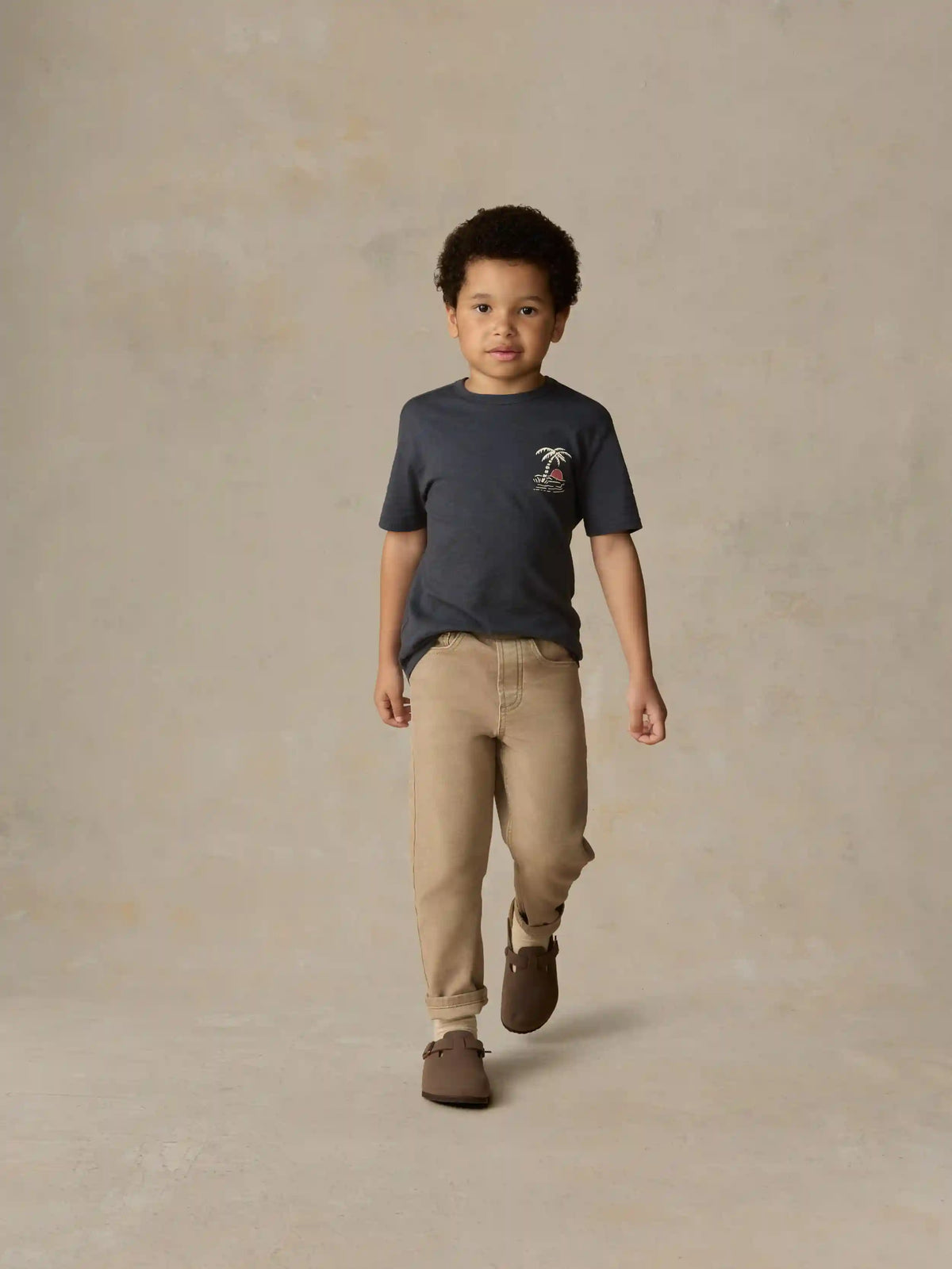 Little Kids Graphic Sun And Wave Tee - Dune Navy