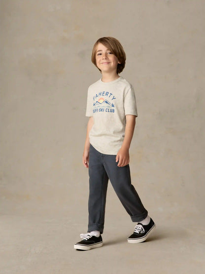 Little Kids Graphic Surf & Ski Club Tee - Light Grey Heather