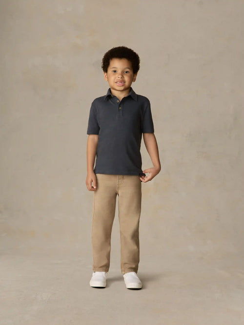 Little Kids Sunwashed T-Shirt Polo - Dune Navy
