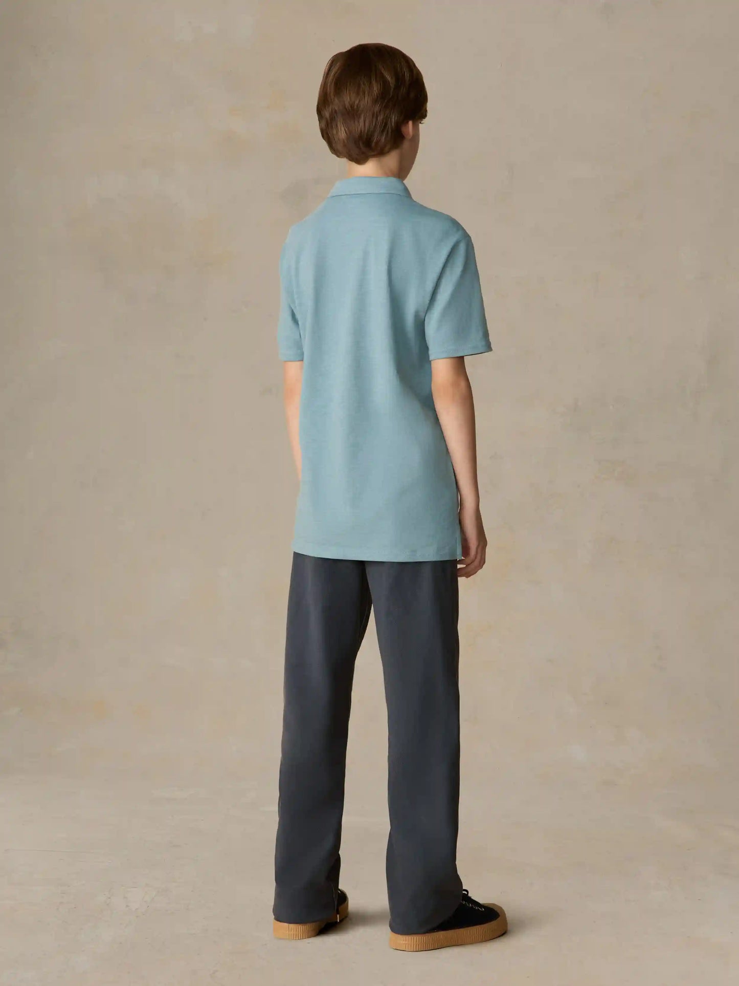 Big Kids Sunwashed T-Shirt Polo - Stormy Lake