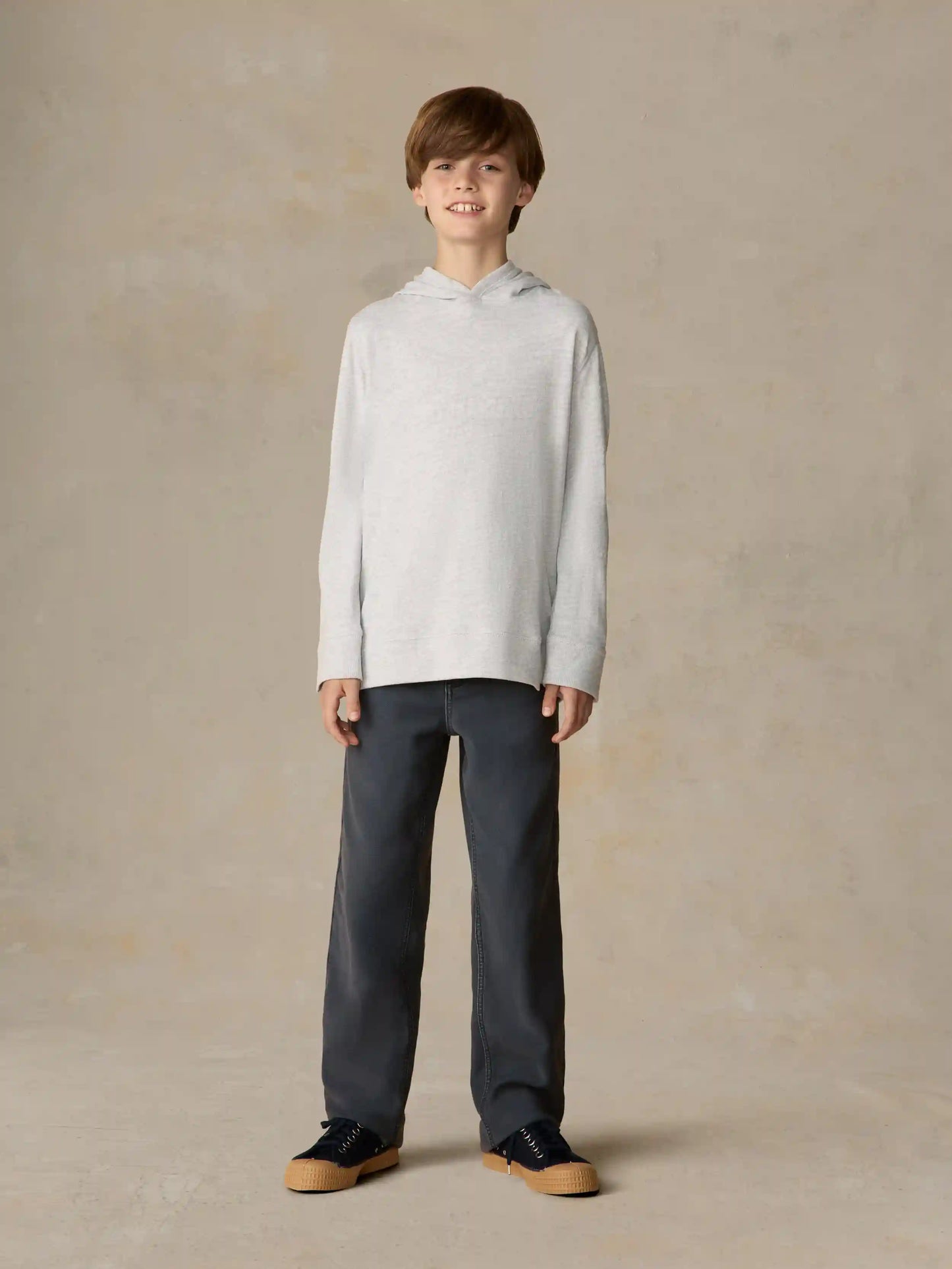 Big Kids Sunwashed Organic Hoodie - Light Grey Heather