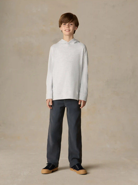 Big Kids Sunwashed Organic Hoodie - Light Grey Heather