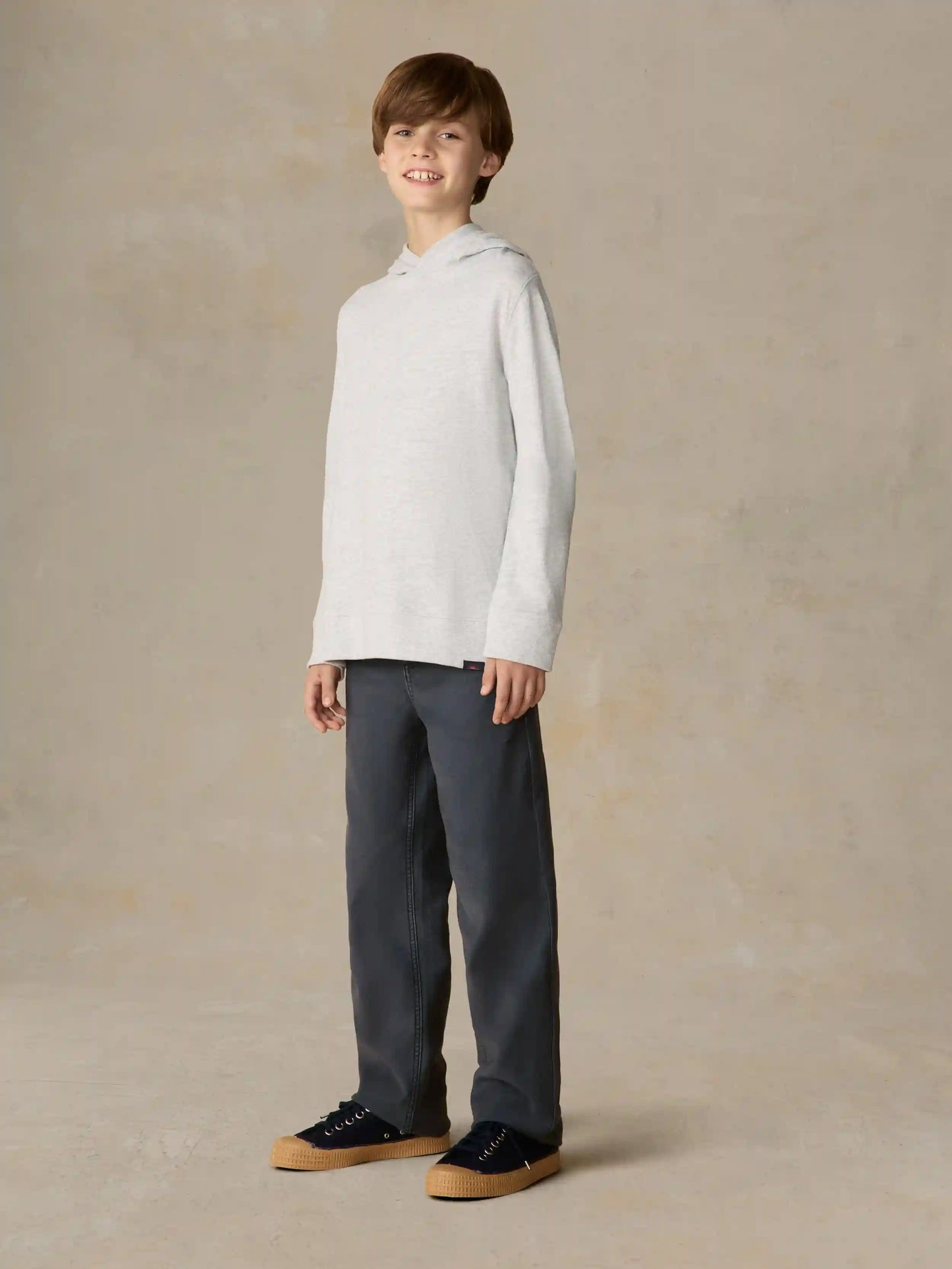 Big Kids Sunwashed Organic Hoodie - Light Grey Heather