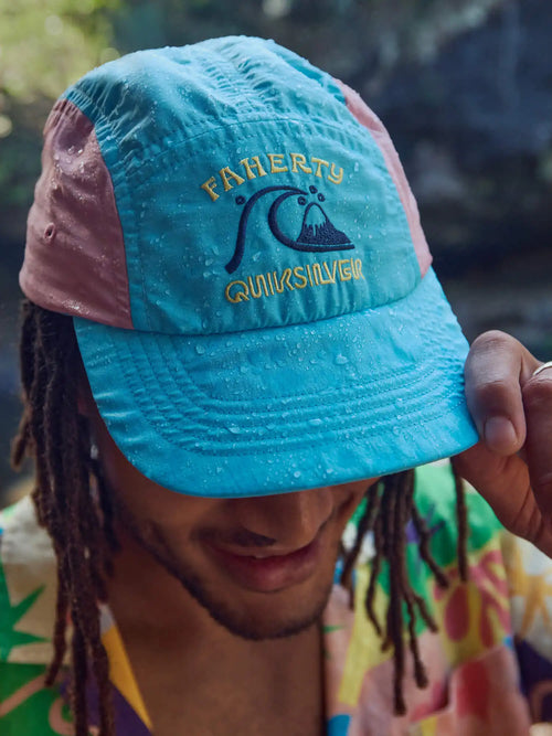 Faherty x Quiksilver 5-Panel Hat - Teal Sunrise Block