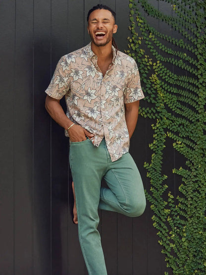 Short-Sleeve Breeze Shirt - Cloud Rust Lotus