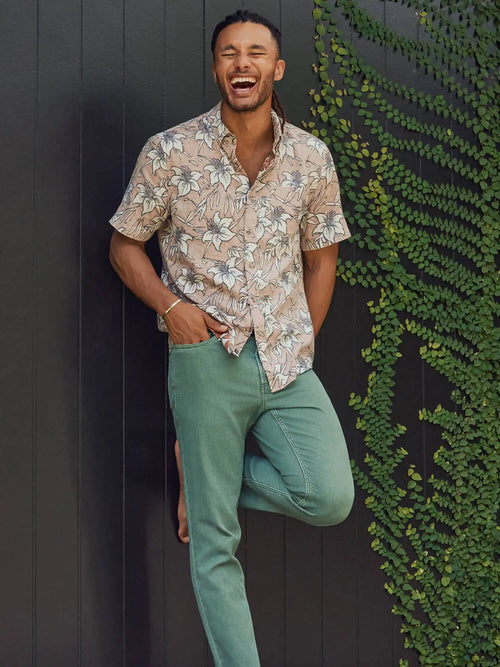 Short-Sleeve Breeze Shirt - Cloud Rust Lotus