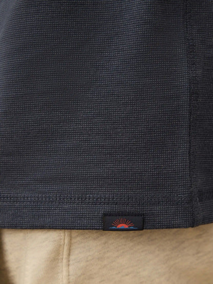 Long-Sleeve Waffle Henley - Blue Nights