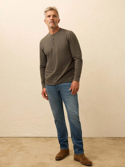 Long-Sleeve Waffle Henley - Night Rock