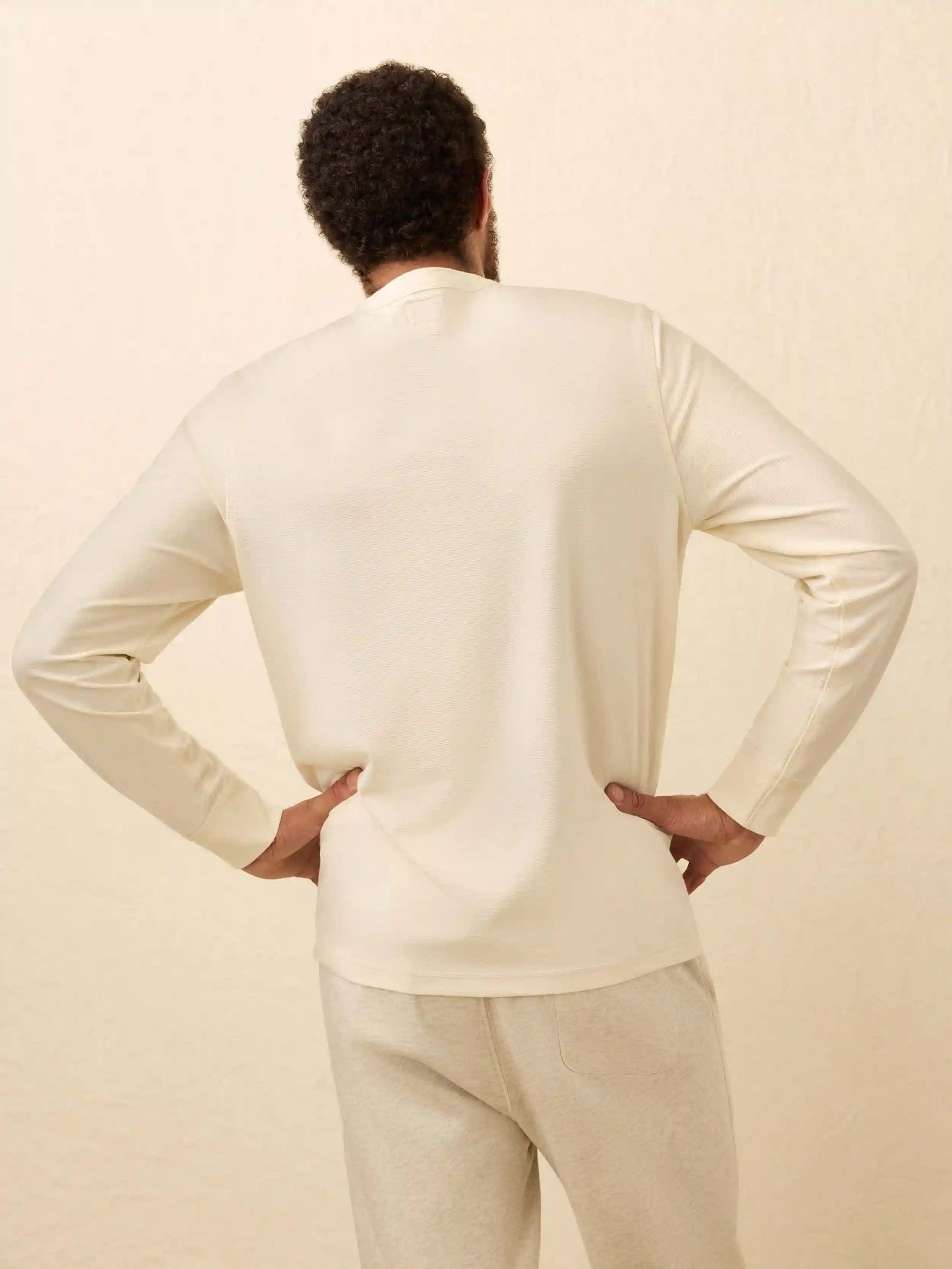 Long-Sleeve Waffle Henley - Snow