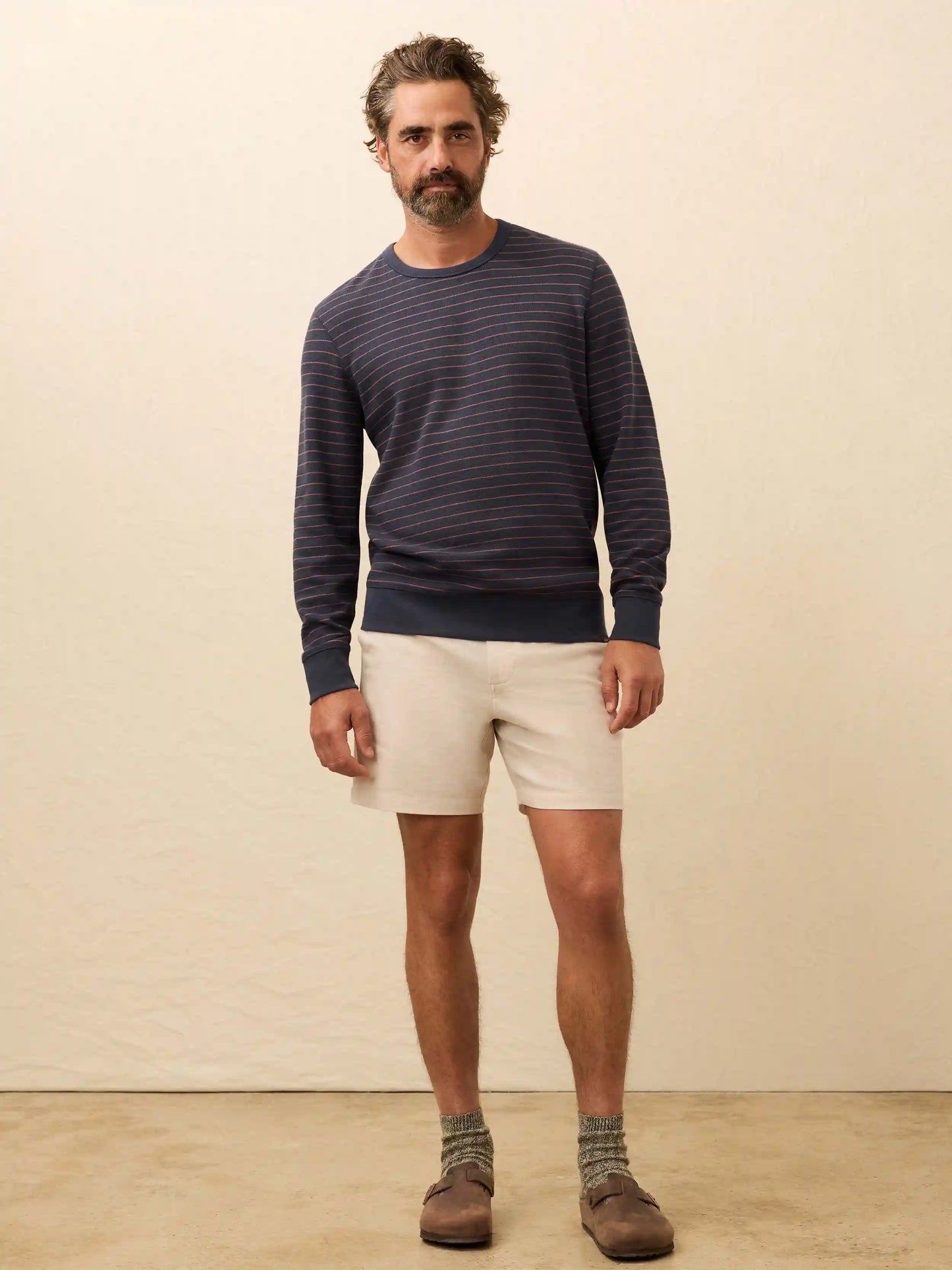 Double Knit Crewneck - Blue Dune Stripe