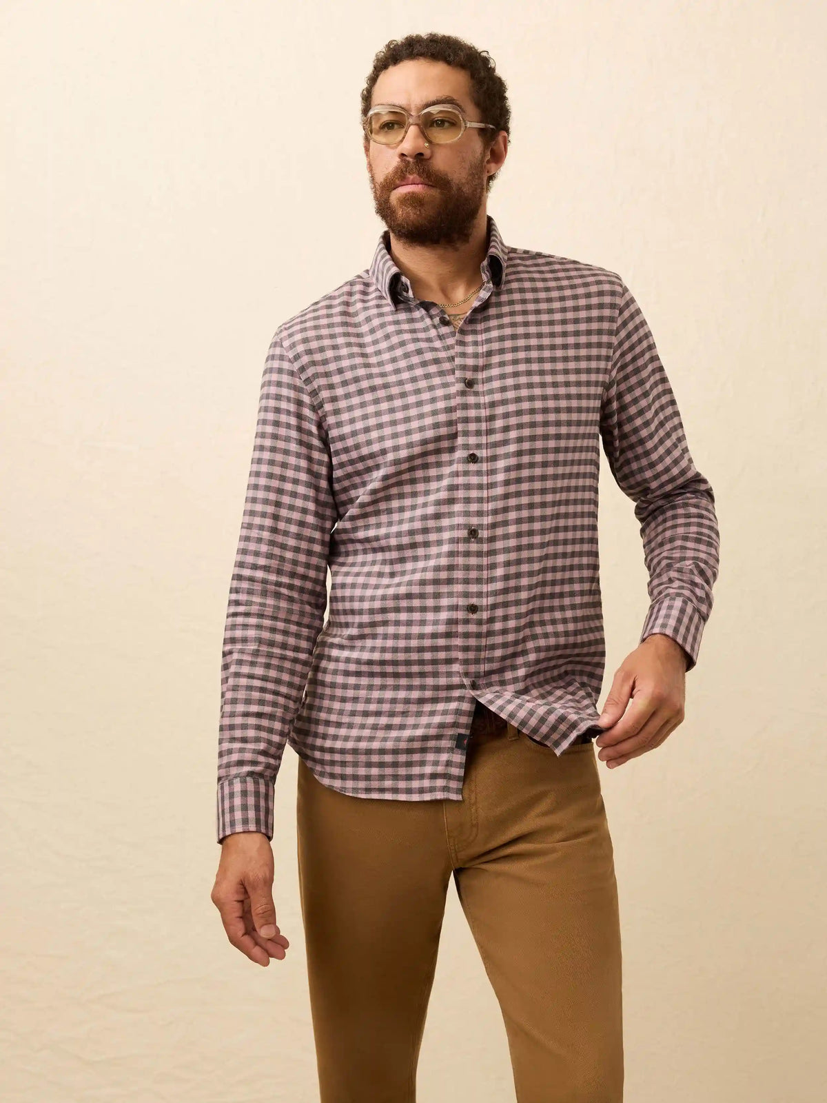 Soft Twill Movement™ Shirt - Charcoal Plum Gingham