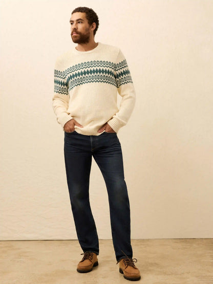Heirloom Crewneck Sweater - Cream Forest Fairisle