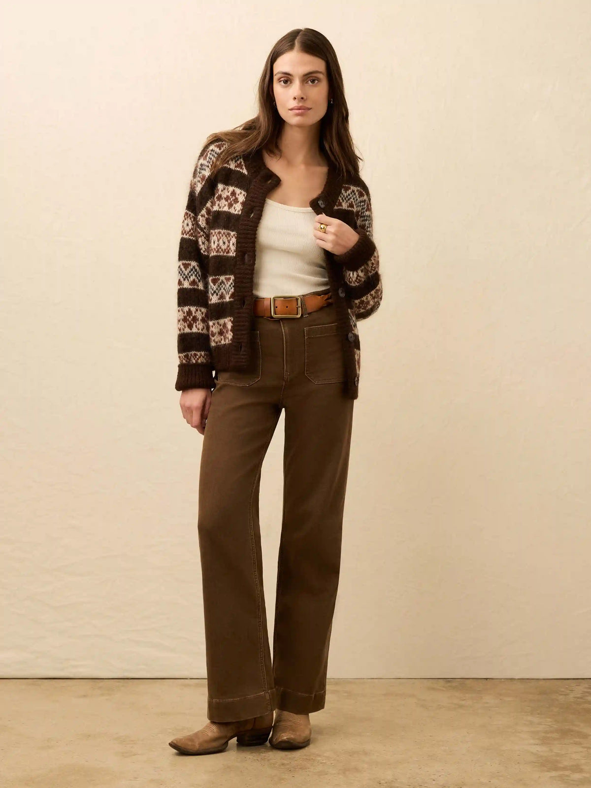 Stretch Terry Patch Pocket Pant - Walnut