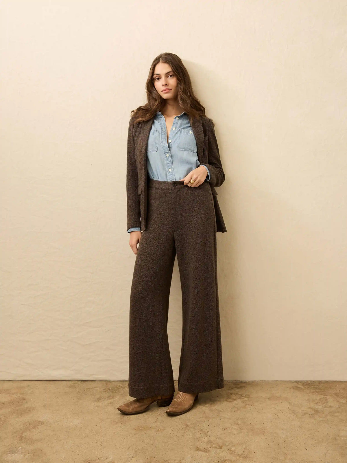 Inlet Knit Tweed Trouser - Woodland Herringbone