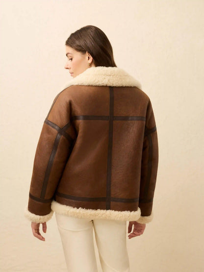Sedona Shearling Flight Jacket - Brown