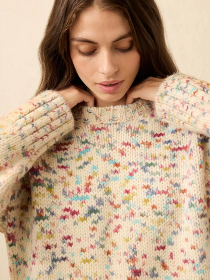 Superfine Alpaca Summit Sweater - Snow Sprinkle