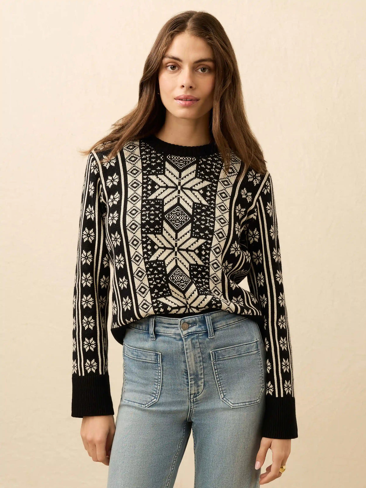 Sun Valley Crewneck - Midnight Snowflake