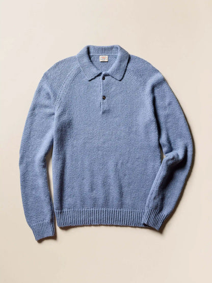 Heirloom Long-Sleeve Sweater Polo - Flint