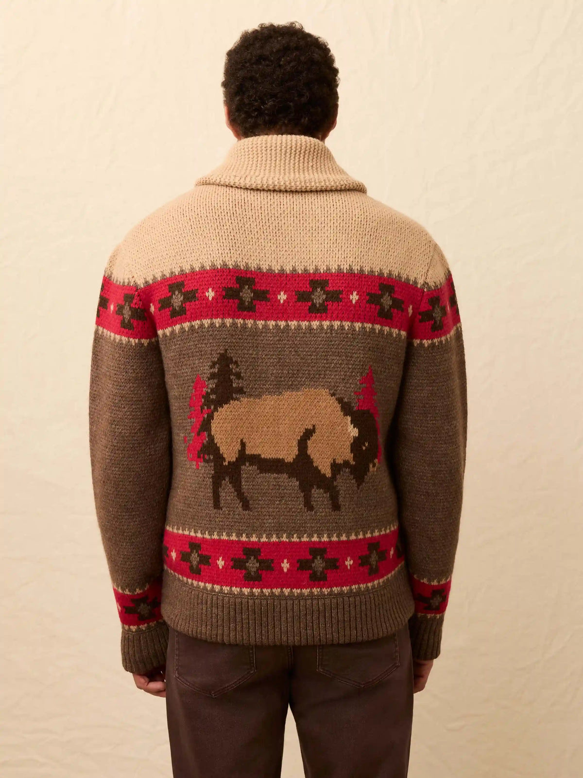 Steven Paul Judd Buffalo Zip Cardigan - Brown Winter Prairie