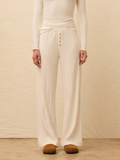 Paradise Pointelle Pant - Egret