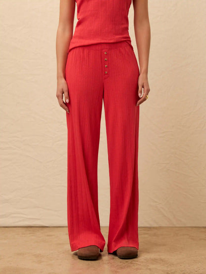 Paradise Pointelle Pant - Tomato