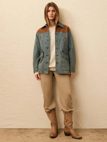 Ridge Back Denim Suede Jacket - Creekside Indigo Wash