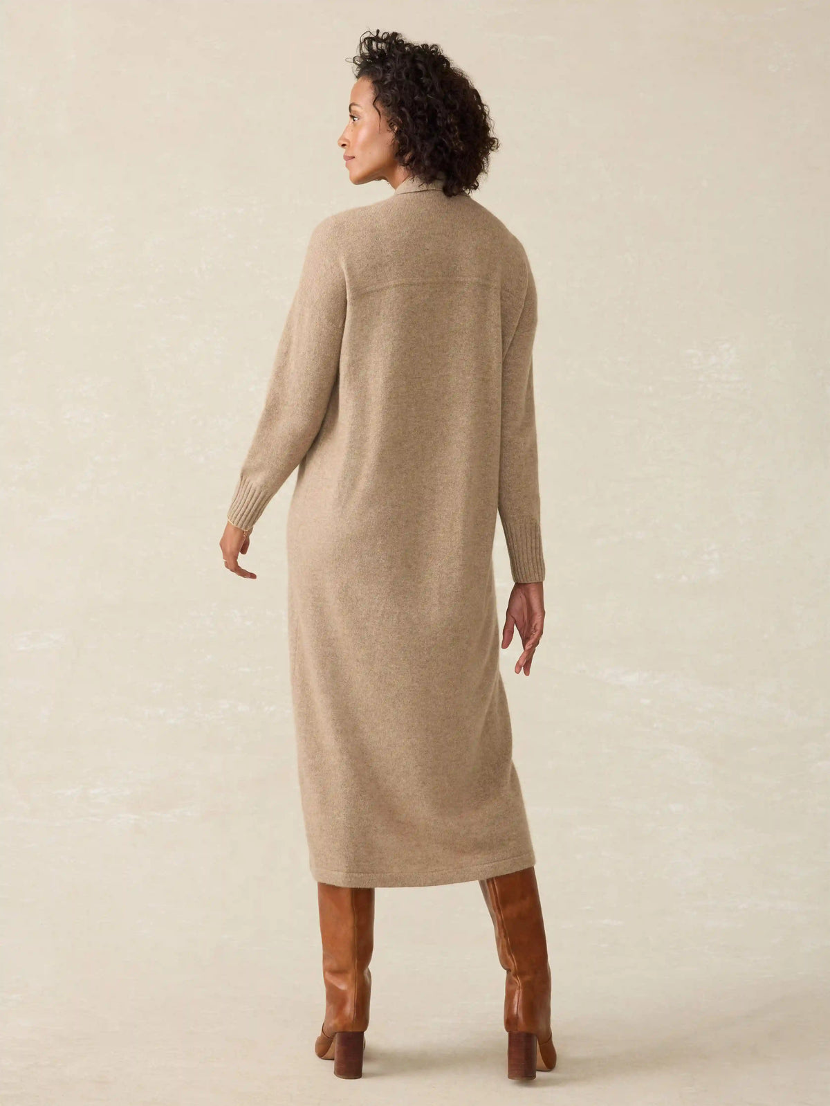 Coastal Cashmere Maxi Shirtdress - Driftwood