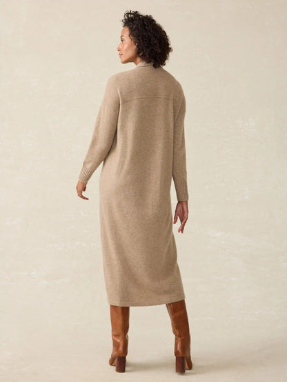 Coastal Cashmere Maxi Shirtdress - Driftwood