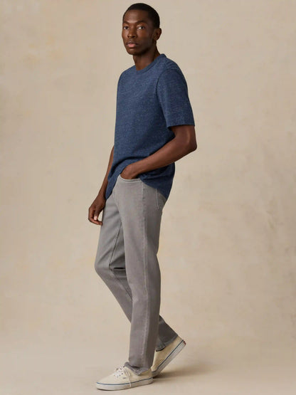 Stretch Terry 5-Pocket Athletic Fit Pant - Steel Grey