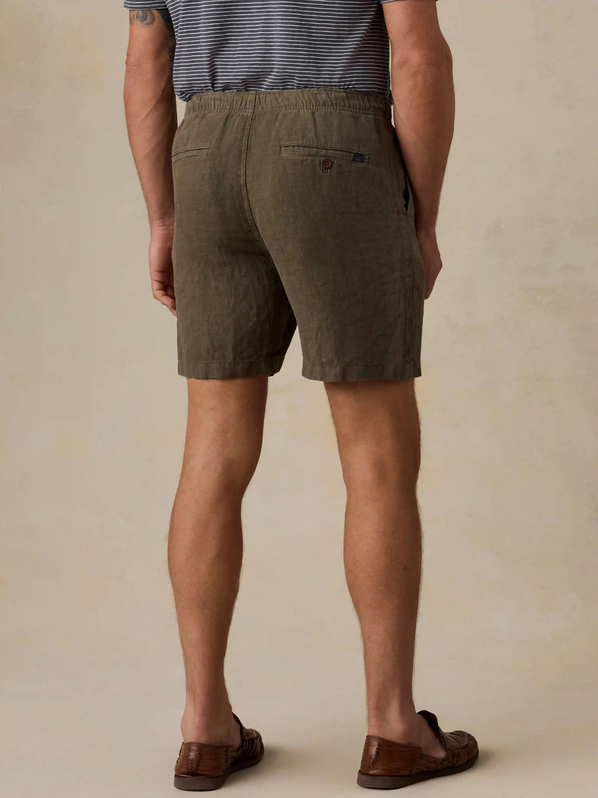 Essential Linen Short (6.5") - Dark Palm