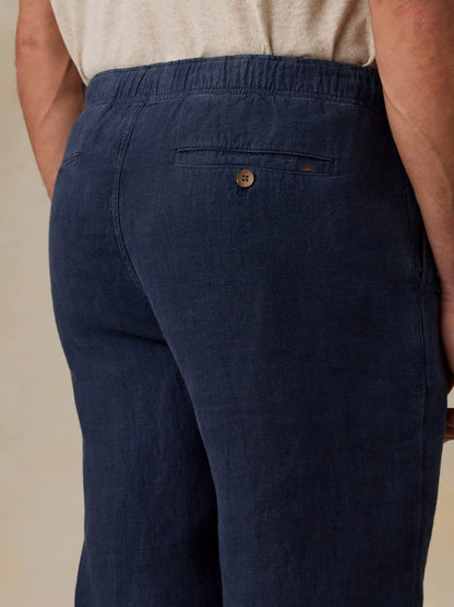 Linen Drawstring Pant - Island Navy