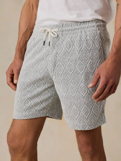 Oasis Drawstring Short - Blue Island Medallion