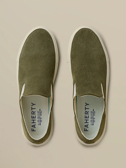 Faherty X Opie Way Slip On Sneaker - Olive