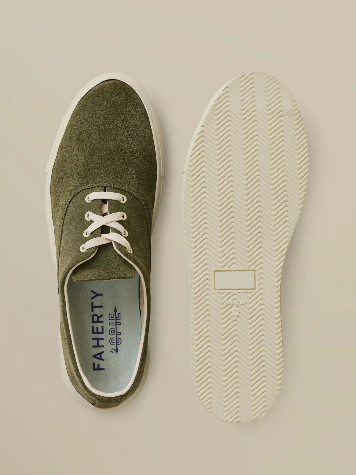 Faherty X Opie Way Deck Sneaker - Olive
