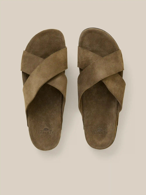 Men's Low Tide Suede Slide - Olive