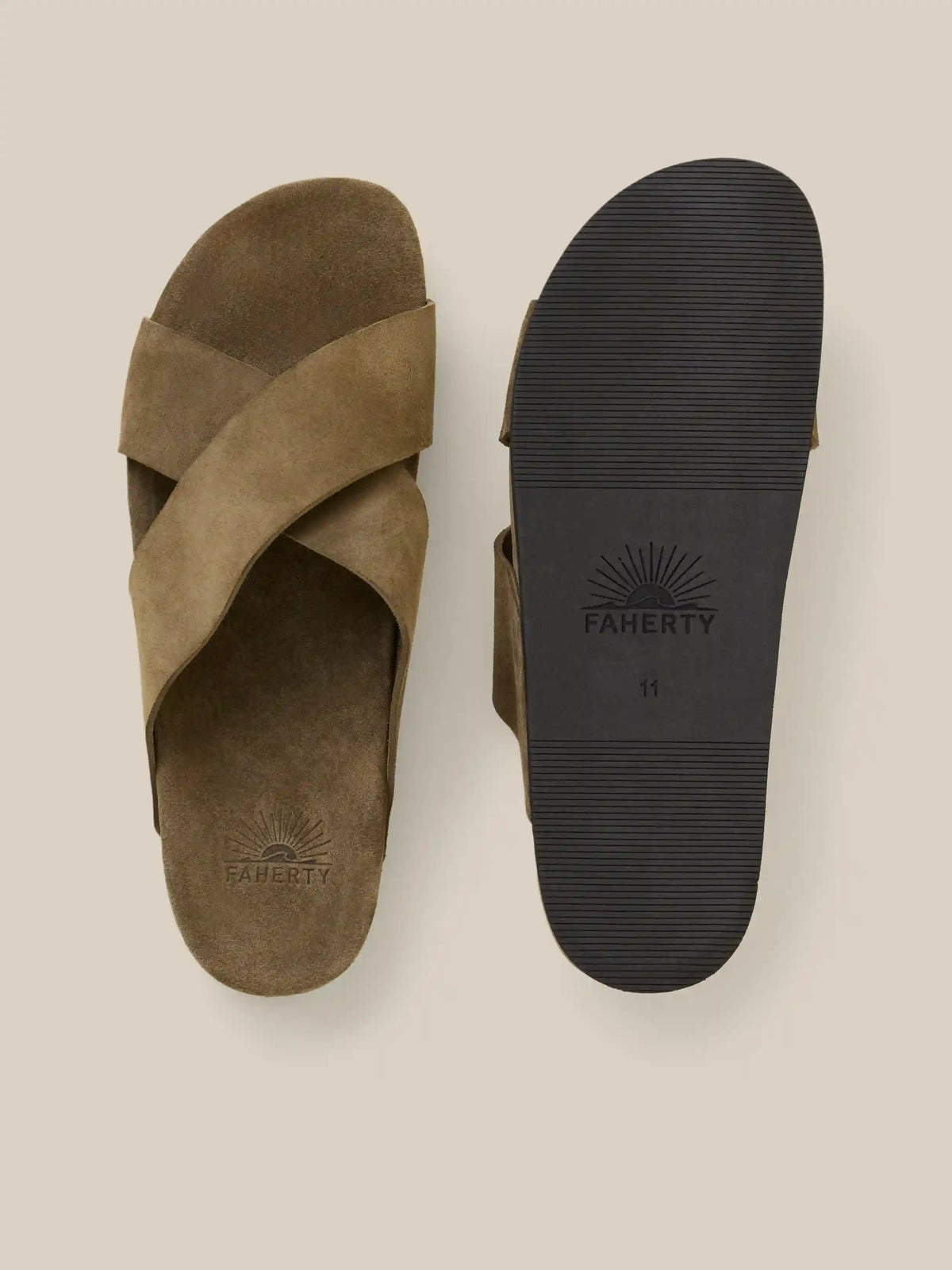 Men's Low Tide Suede Slide - Olive
