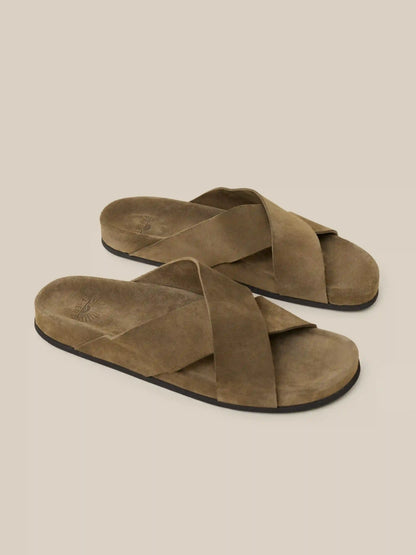 Men's Low Tide Suede Slide - Olive