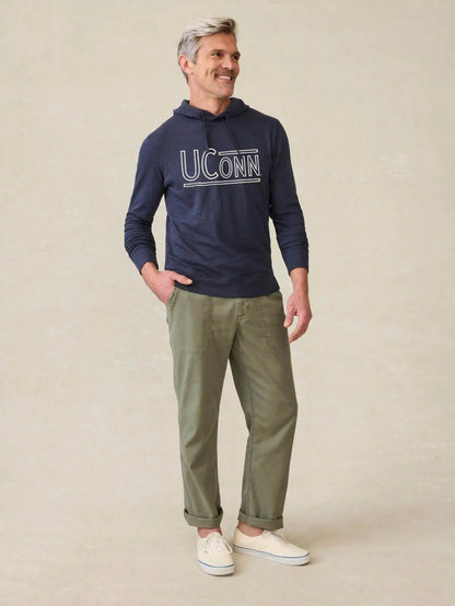 University of Connecticut Sunwashed Slub Hoodie - Blue Nights