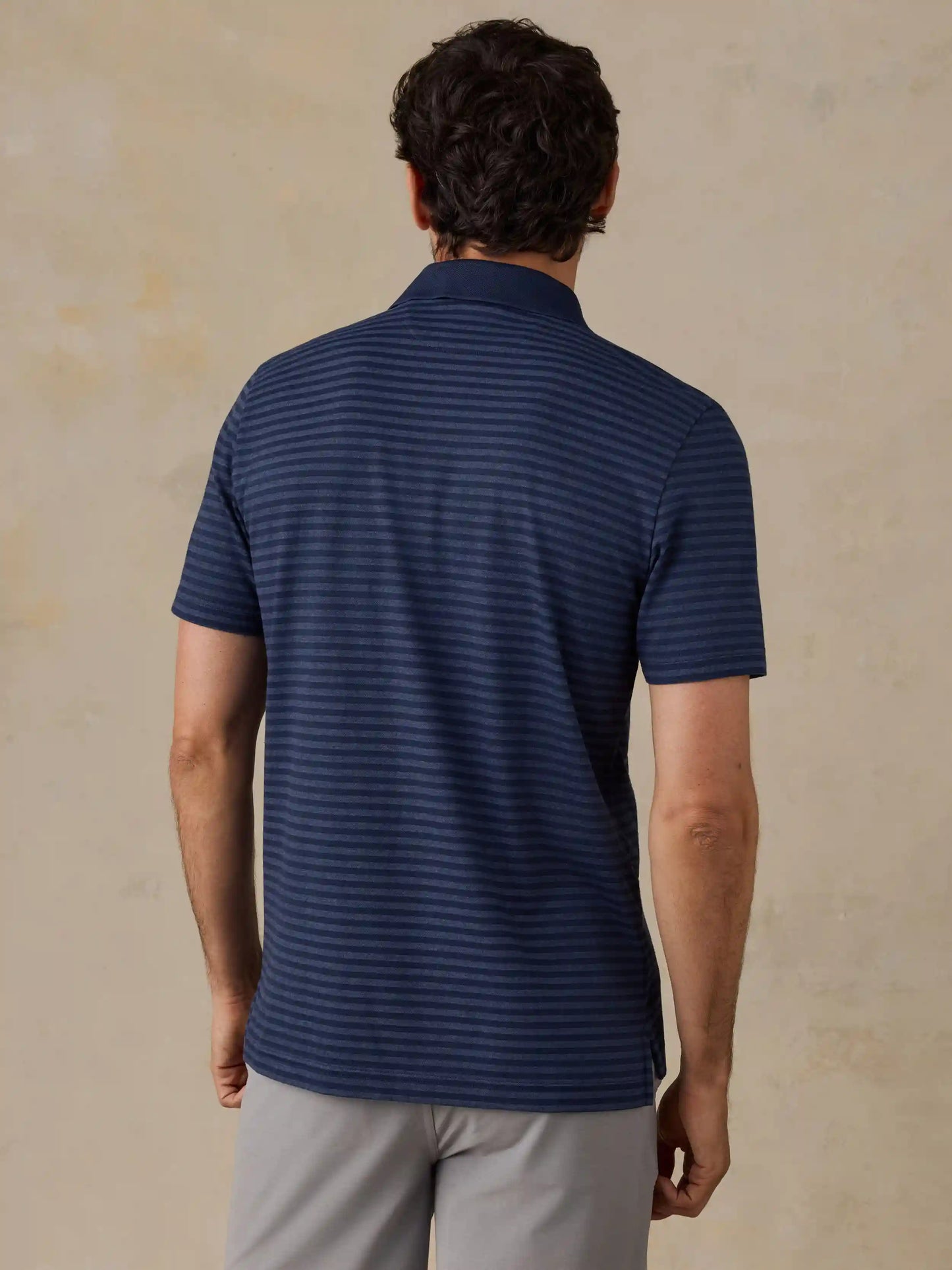 Short-Sleeve Movement™ Pique Polo - Twilight Stream Stripe